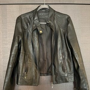 Black faux leather jacket